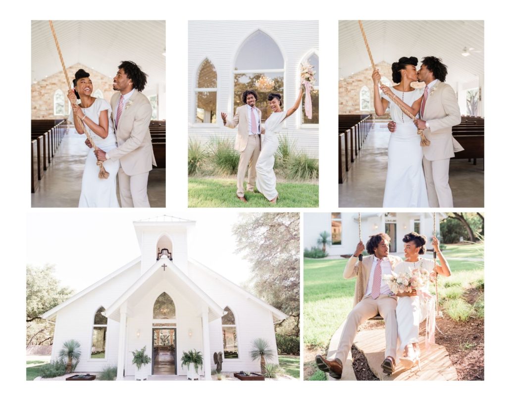 White Chapel at The Chandelier of Gruene where the ceremony takes place.